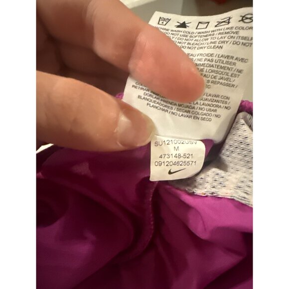 Nike Dri-Fit Running Shorts Purple W/ Orange Trim & Chevron Side Panels M - Picture 8 of 8